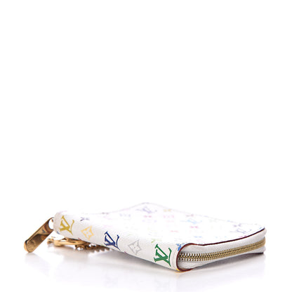 Louis Vuitton Monogram Multicolor Zippy Coin Purse Compact Wallet White 4 of 8