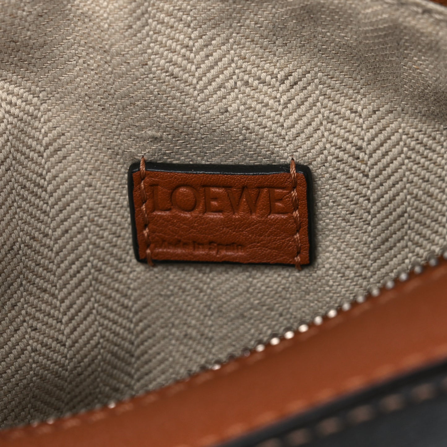 Calfskin Mini Puzzle Bag Tan Black
