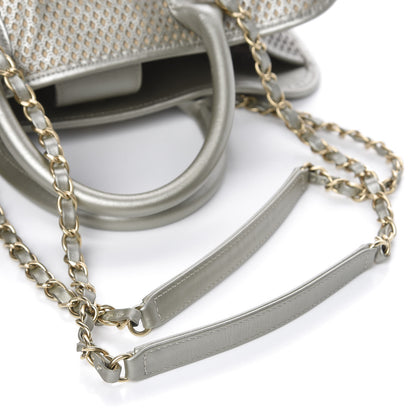 Chanel Metallic Calfskin Perforated Up In The Air Tote Silver 13 of 13