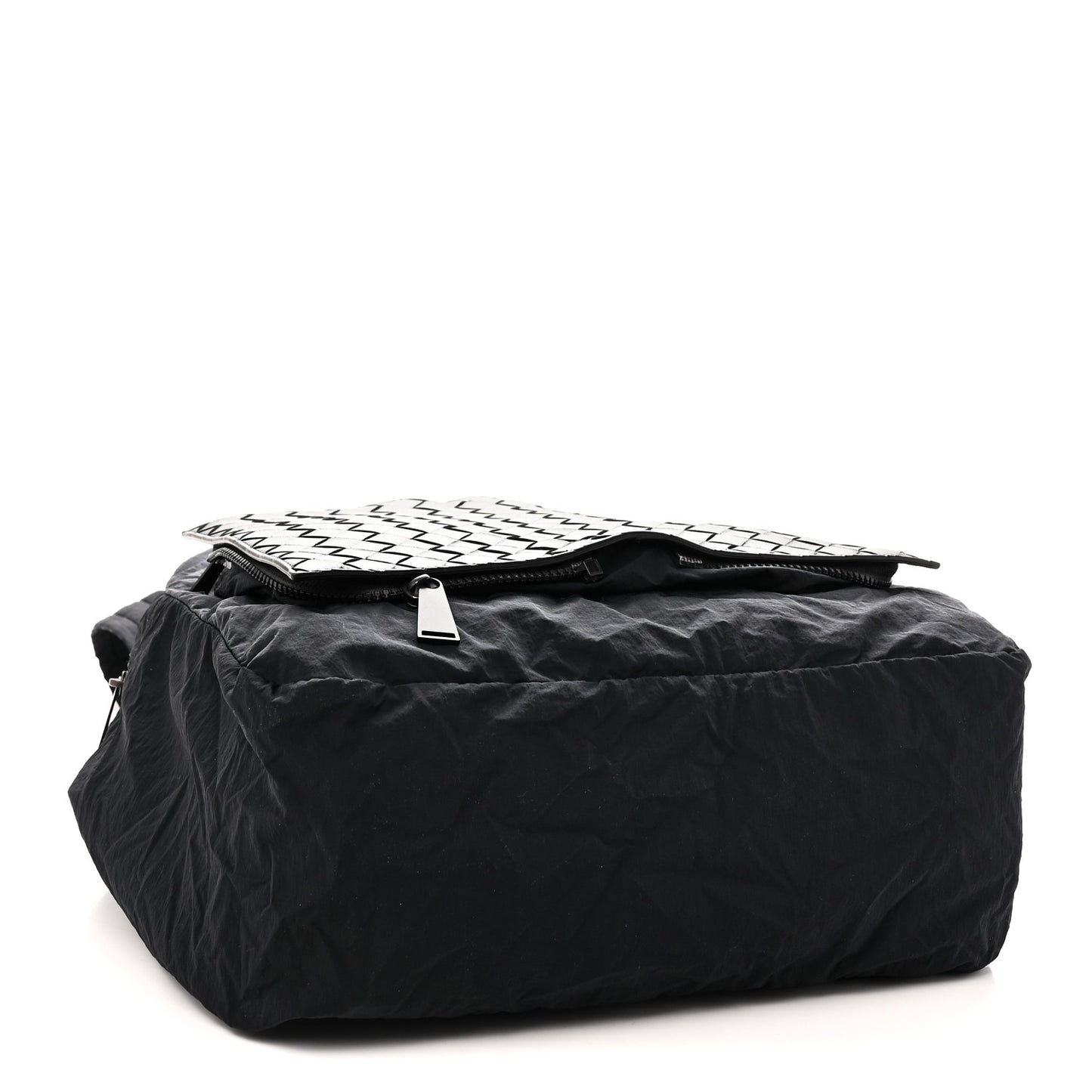 Nappa Nylon Intreccio Packable Backpack Black