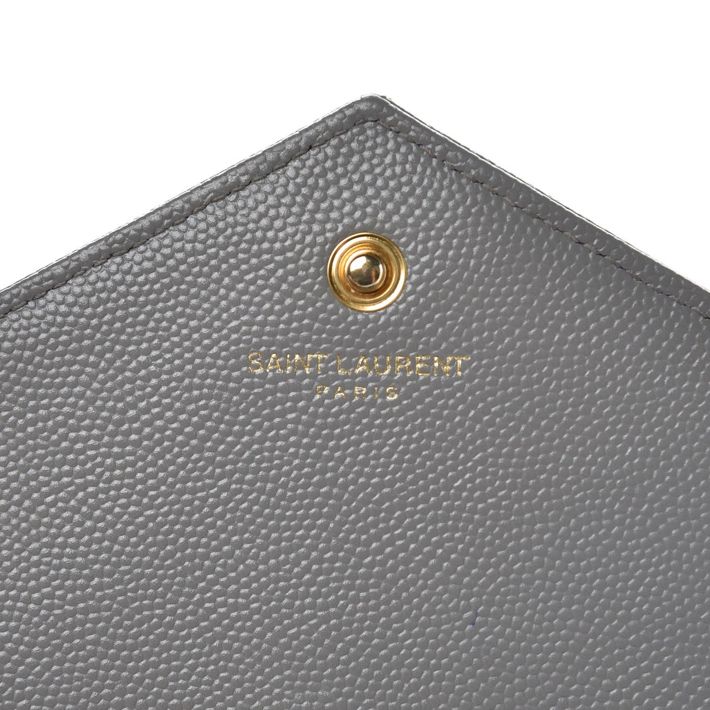 Grain De Poudre Matelasse Chevron Monogram Chain Wallet Oyster Grey