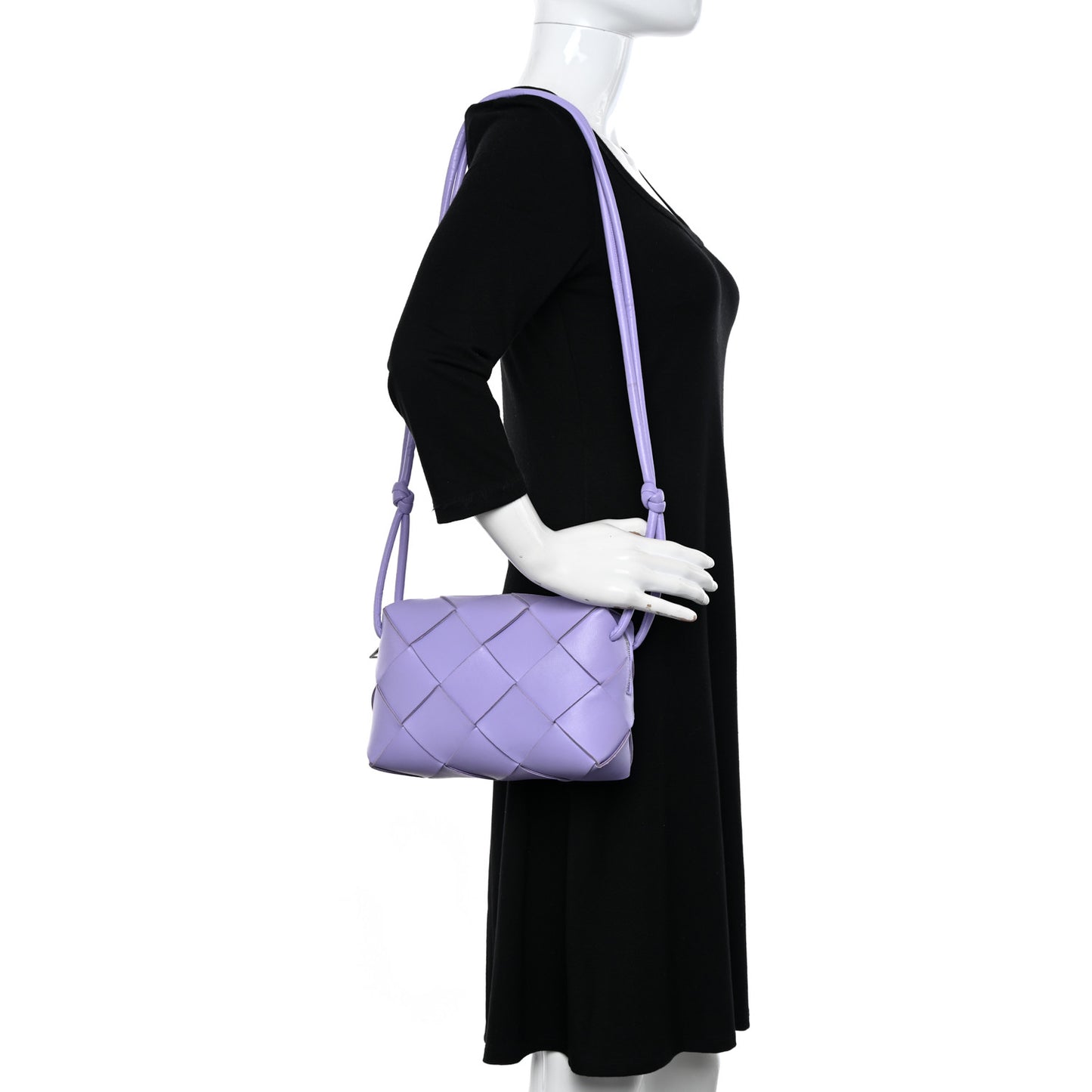 Lambskin Maxi Intrecciato Small Cassette Camera Bag Wisteria