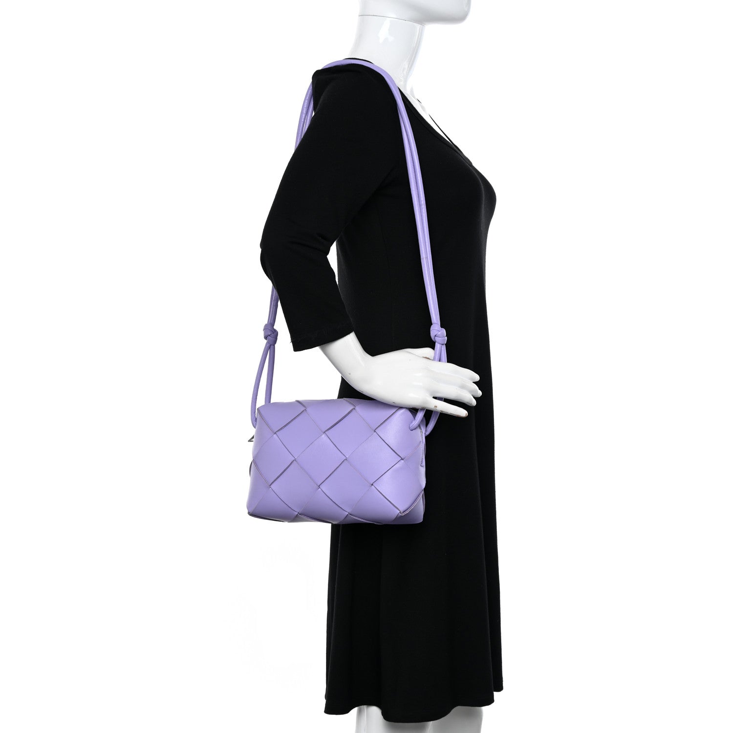 Bottega Veneta Lambskin Maxi Intrecciato Small Cassette Camera Bag Wisteria 2 of 13