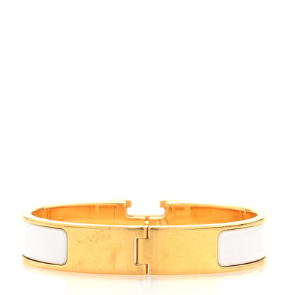 Hermes Enamel Narrow Clic Clac H Bracelet GM White 3 of 6