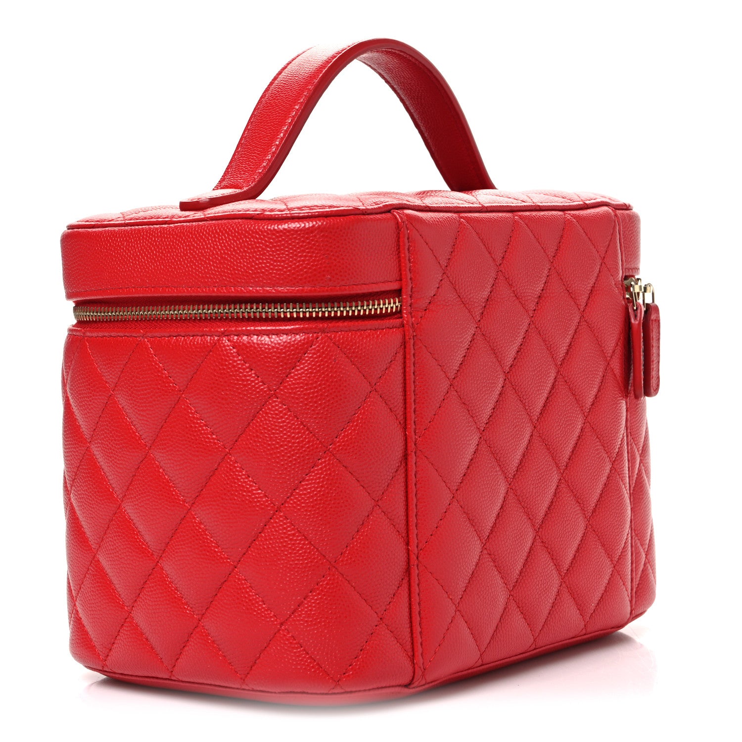 Chanel Caviar Quilted Large Vanity Pouch Red 3 of 7