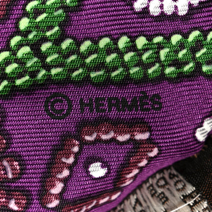 Hermes Silk Kelly en Perles Twilly Violet Vert Lie De Vin 4 of 4