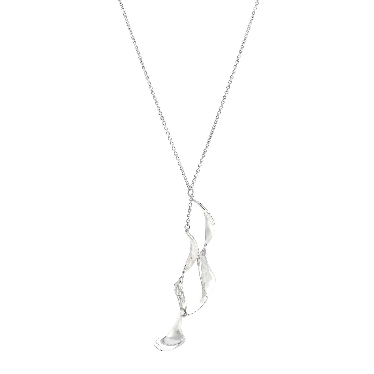 Sterling Silver Frank Gehry Double Orchid Pendant Necklace