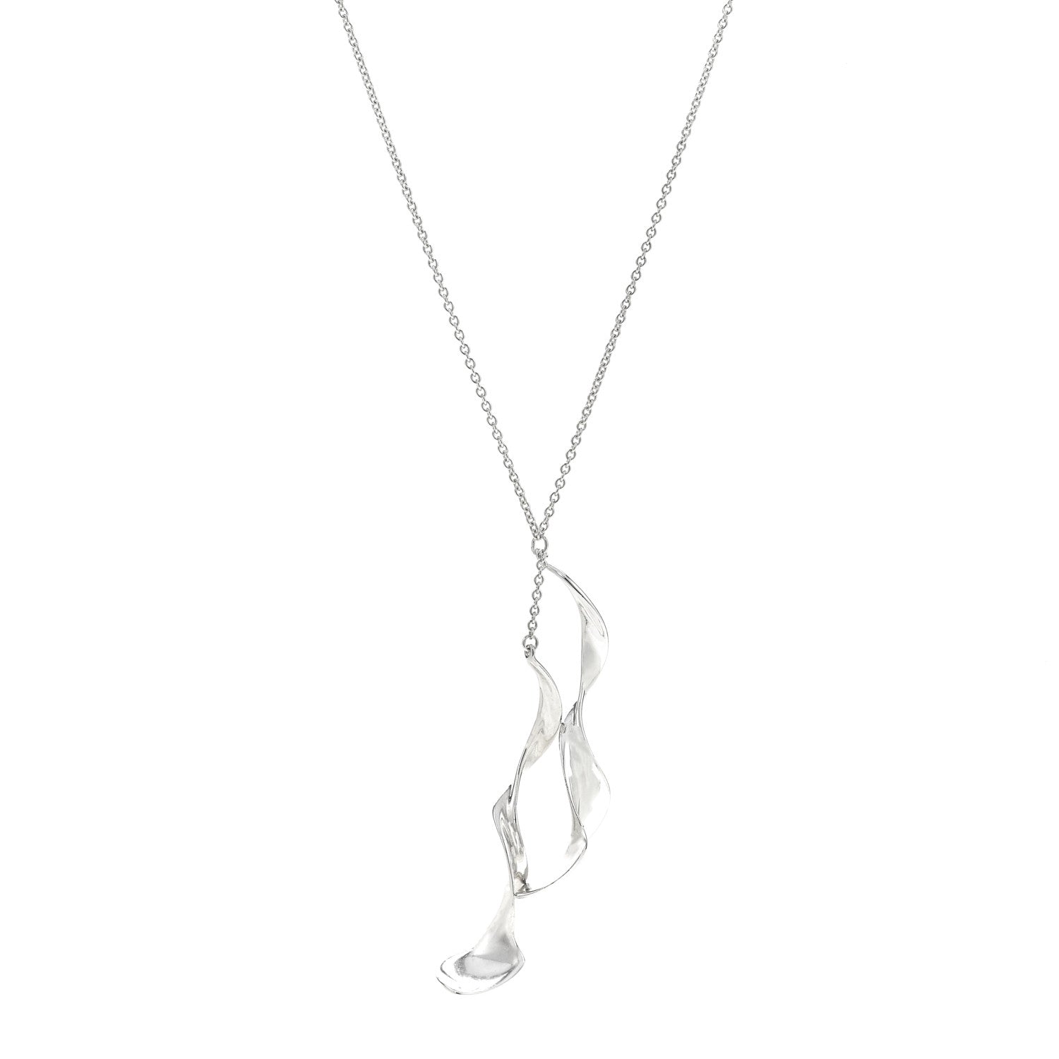 Tiffany Sterling Silver Frank Gehry Double Orchid Pendant Necklace 1 of 7