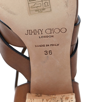 Jimmy Choo Calfskin Margo Laced Sandals 36 Brown 6 of 7