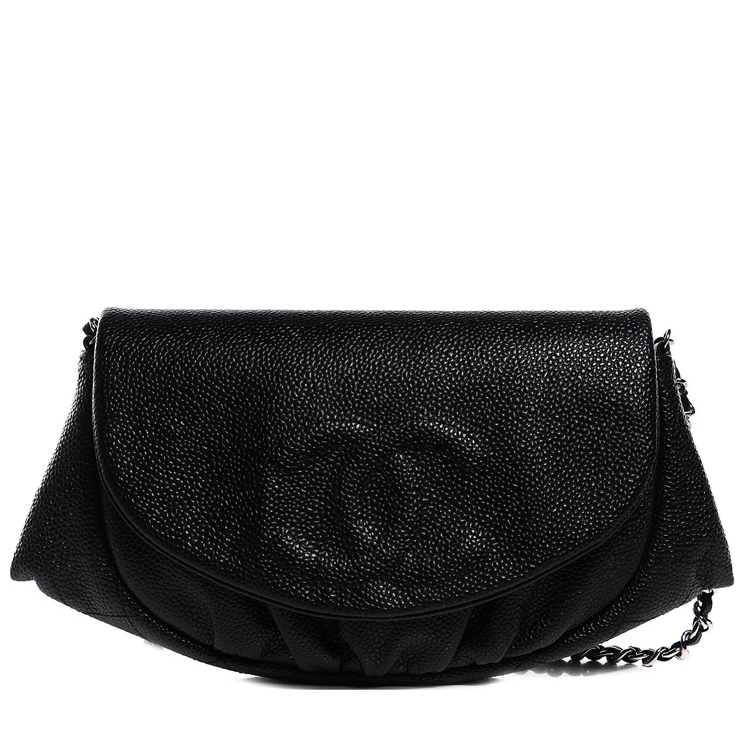 Chanel Caviar Half Moon Wallet On Chain WOC Black 1 of 9