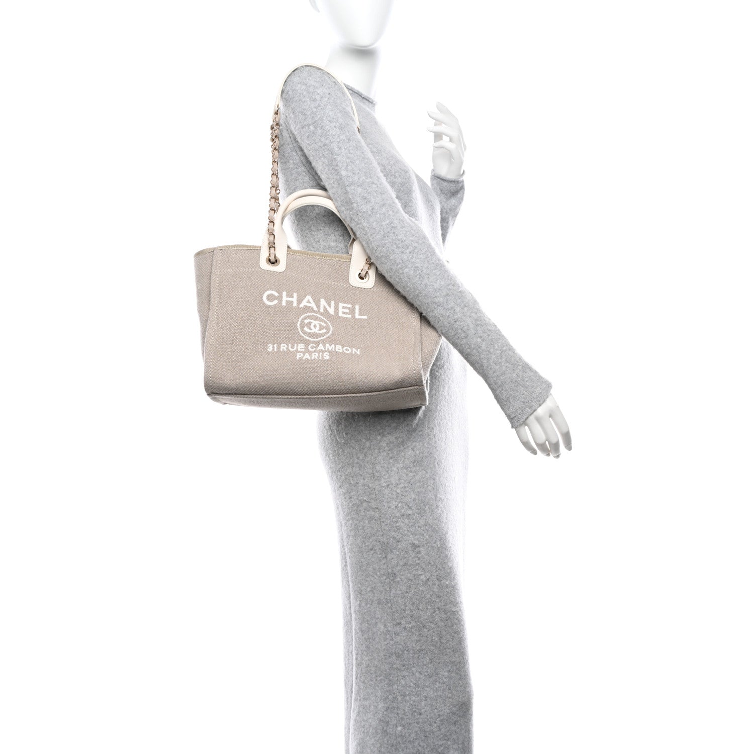 Chanel Mixed Fibers Small Deauville Tote White 2 of 11