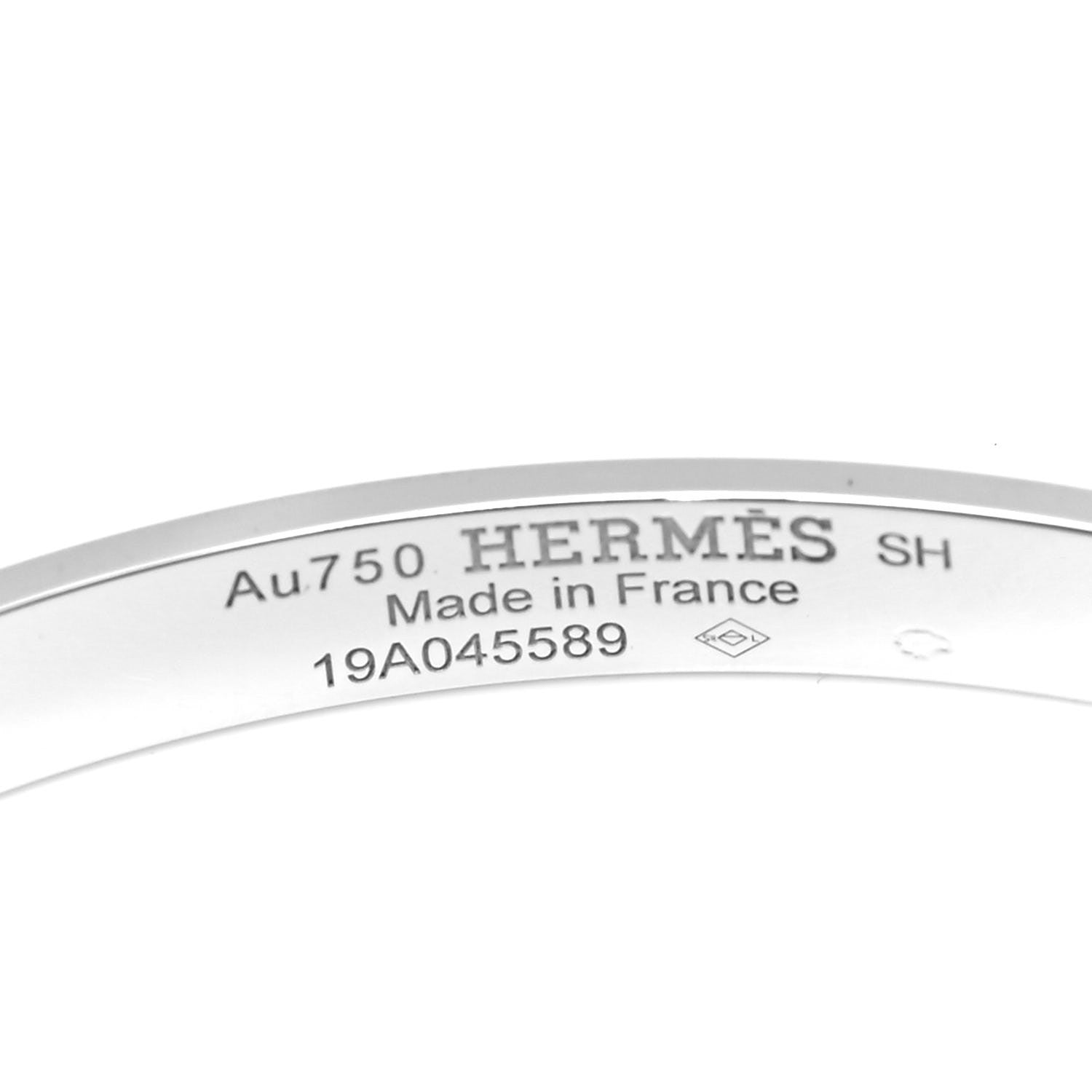 Hermes 18K White Gold Diamond PM H D'Ancre Bracelet SH 4 of 4