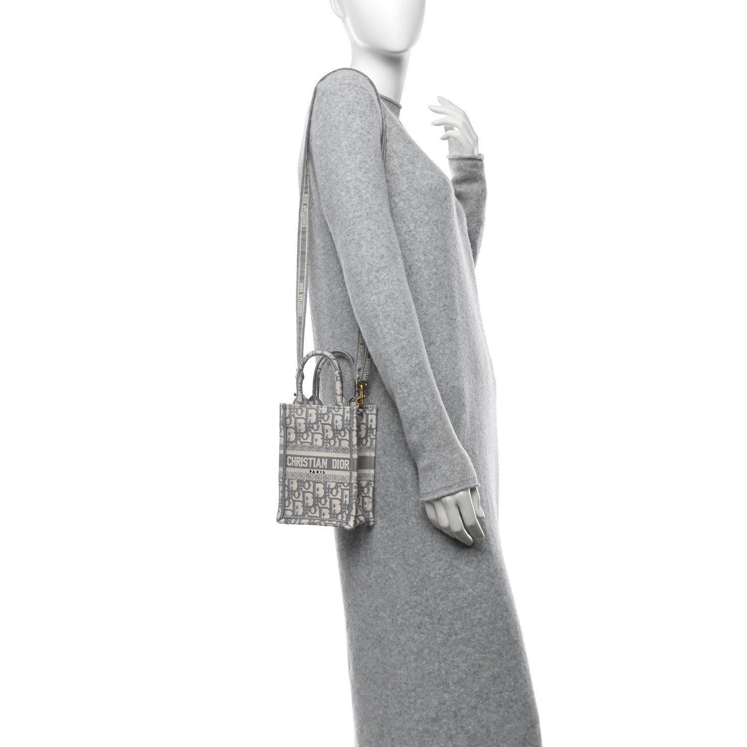 Christian Dior Oblique Mini Book Tote Phone Bag Grey 2 of 10