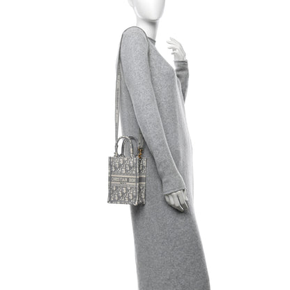 Christian Dior Oblique Mini Book Tote Phone Bag Grey 2 of 10