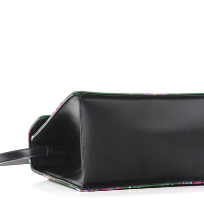 Gucci Jacquard Floral Medium Sylvie Top Handle Bag Green Multicolor Black 6 of 11