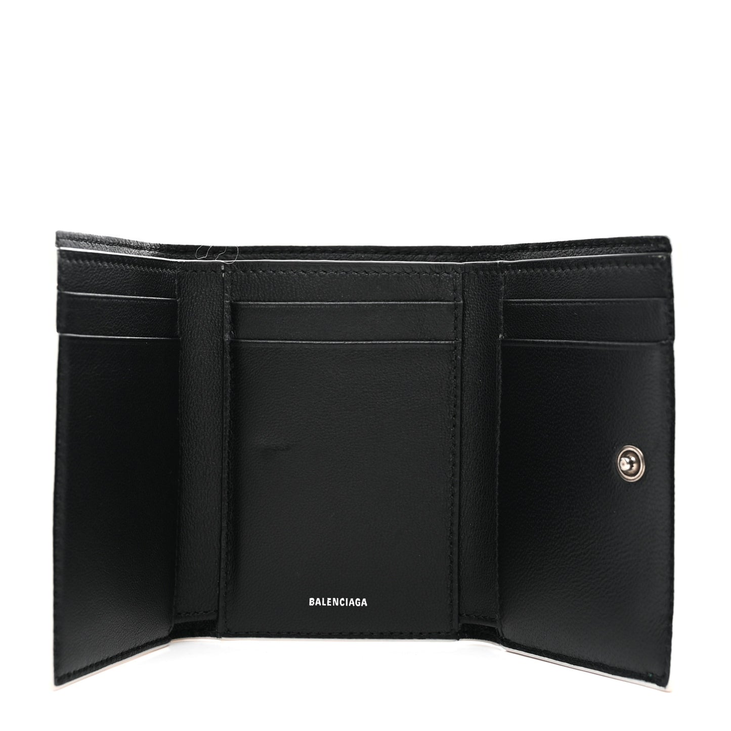 Smooth Calfskin Logo Envelope Compact Wallet White