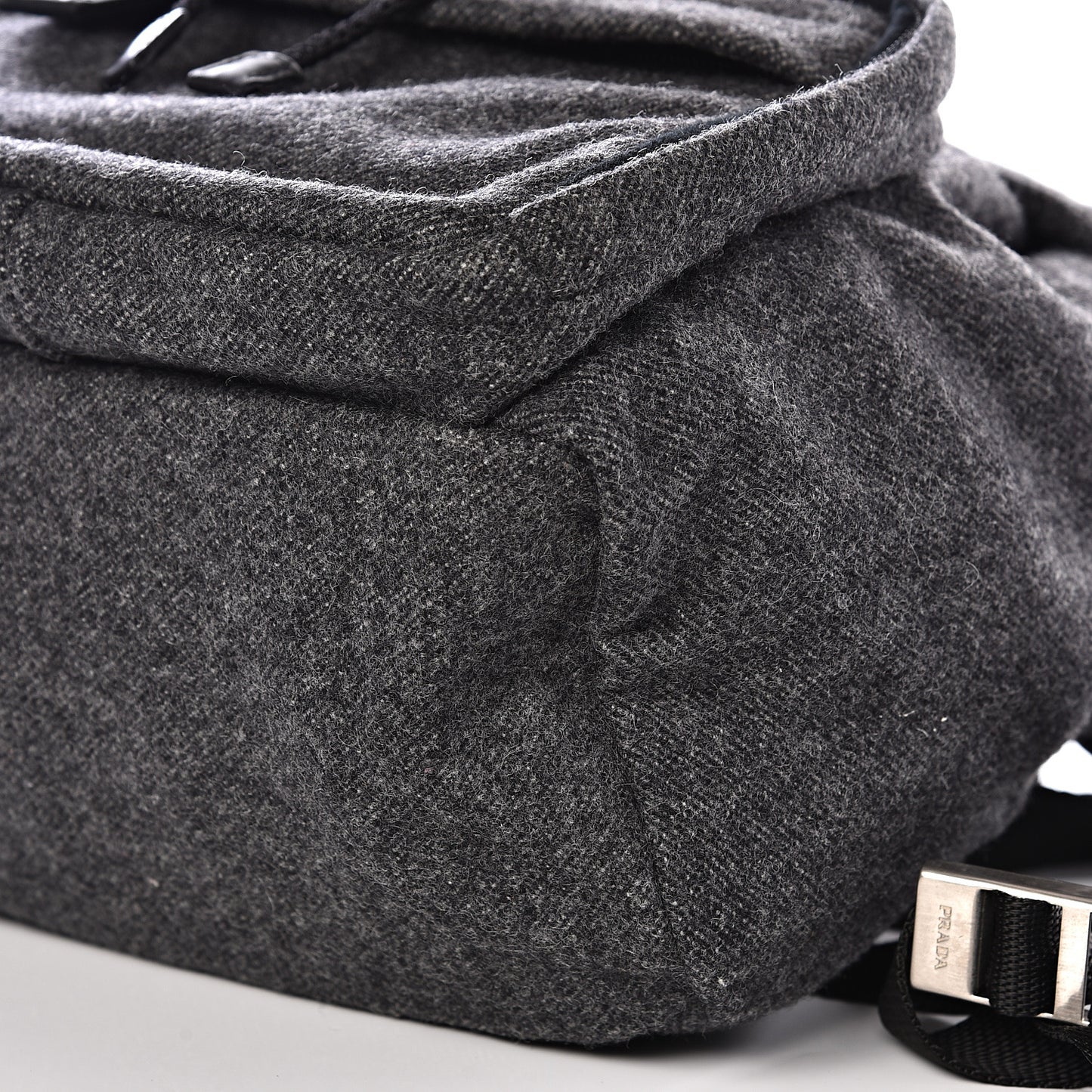 Wool Single Buckle Backpack Grey