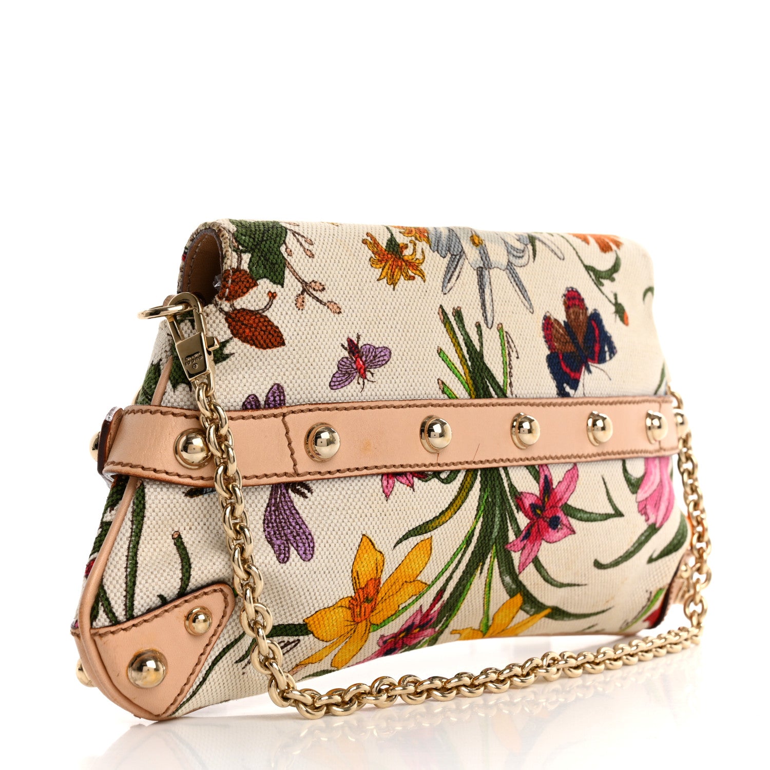 Gucci Canvas Flora Floral Horsebit Clutch 3 of 16