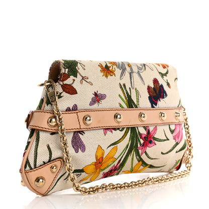 Gucci Canvas Flora Floral Horsebit Clutch 3 of 16