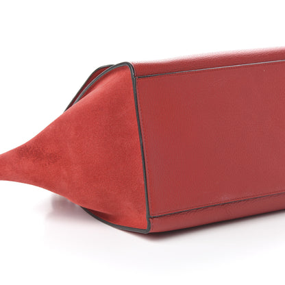 Celine Drummed Calfskin Suede Small Trapeze Coquelicot 6 of 9