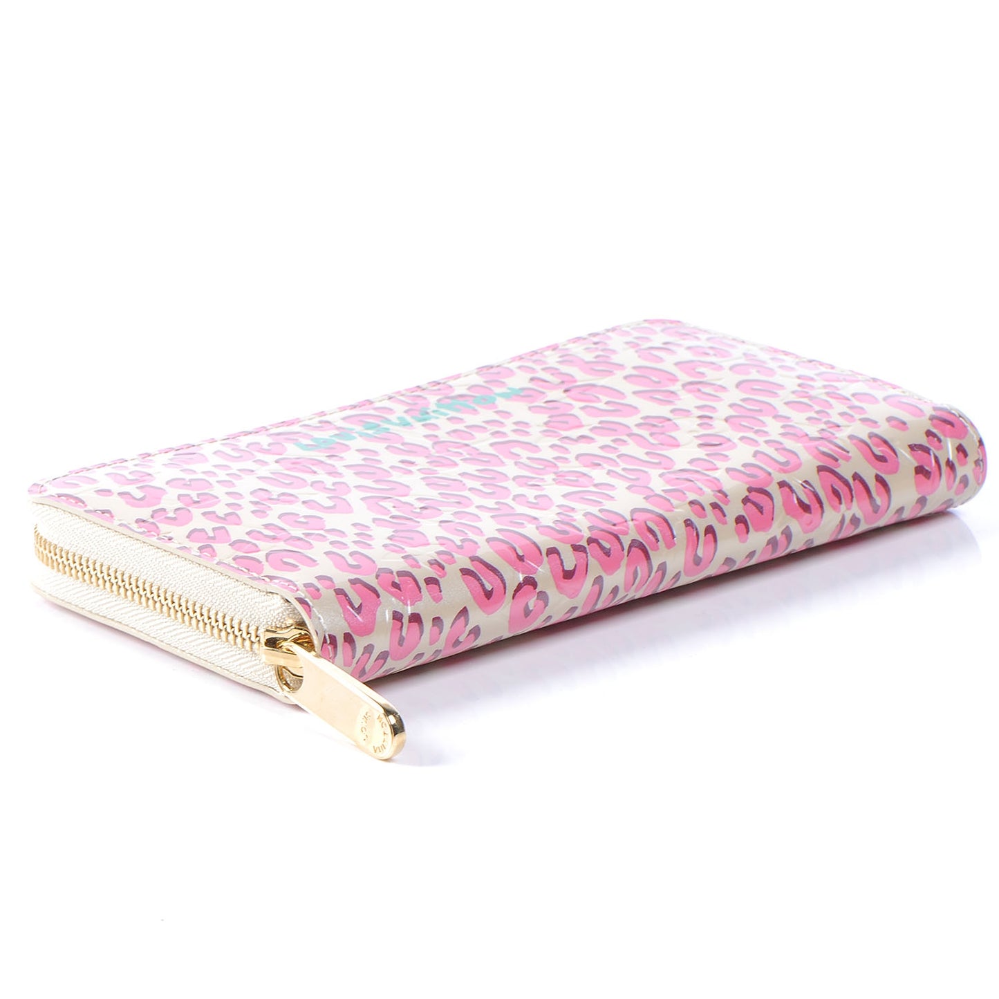 Leopard Zippy Wallet Blanc Corail