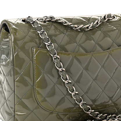 Chanel Patent Quilted Jumbo Single Flap Grey 14 of 15