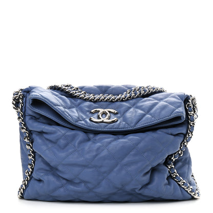 Chanel Washed Lambskin Chain Around Hobo Blue 1 of 14
