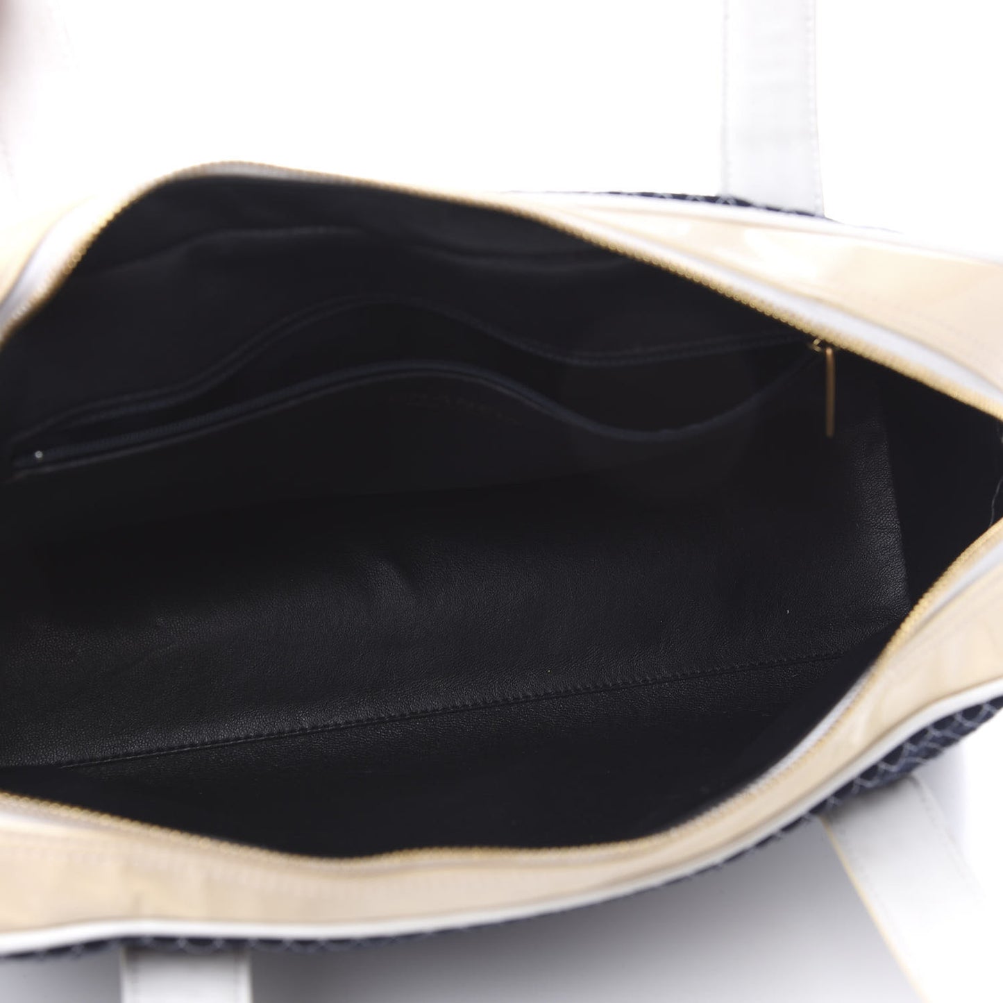 Patent Jersey Quilted Bowler Navy Blue