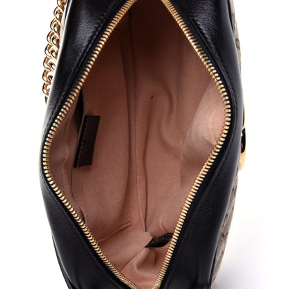 Gucci Monogram Matelasse Diagonal Small GG Marmont Chain Shoulder Bag Beige Black 4 of 4