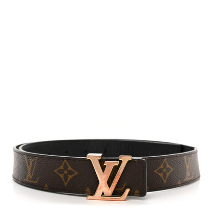 Louis Vuitton Monogram Calfskin 40mm LV Initiales Reversible Belt 80 32 Black 1 of 7