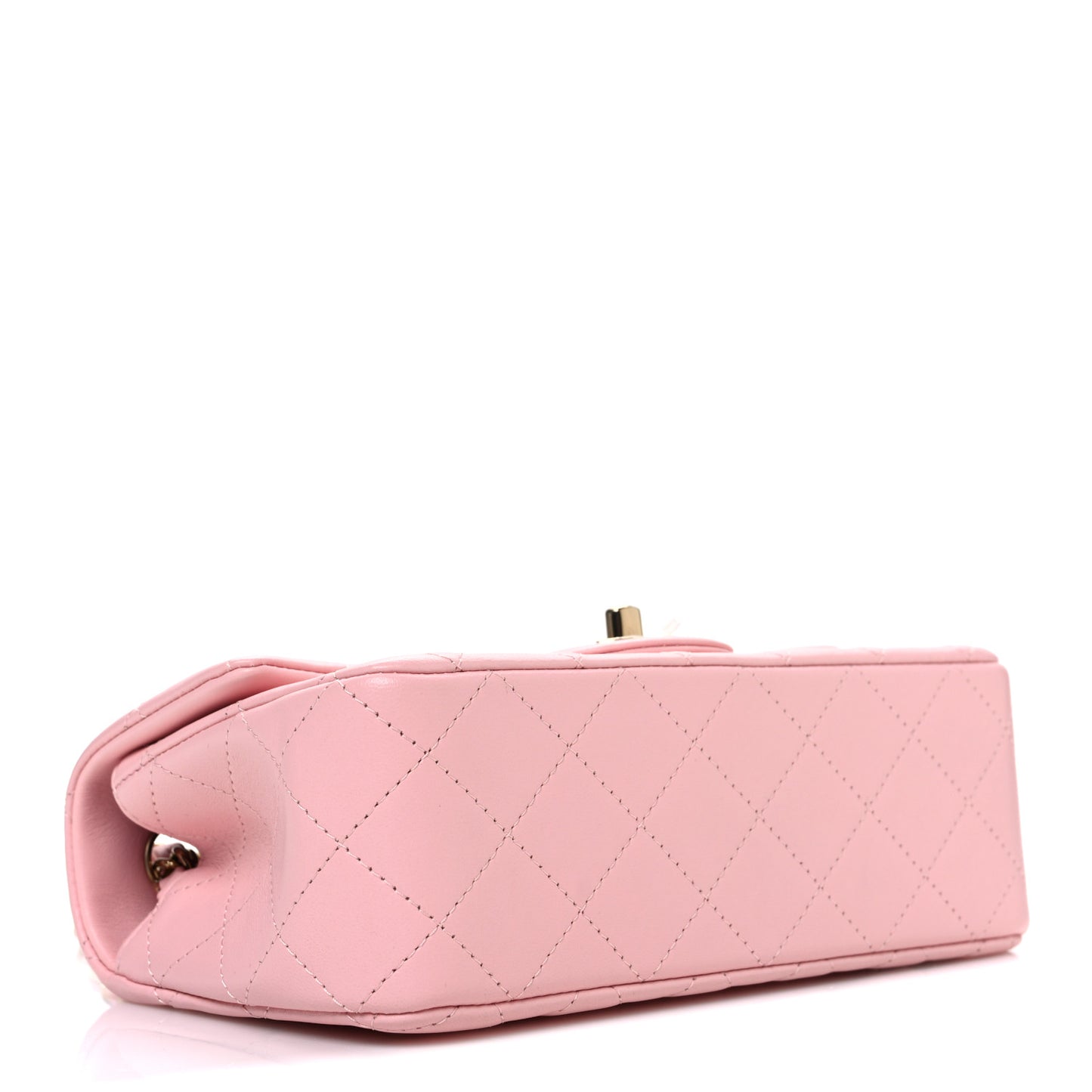 Lambskin Quilted Mini Rectangular Flap Pink