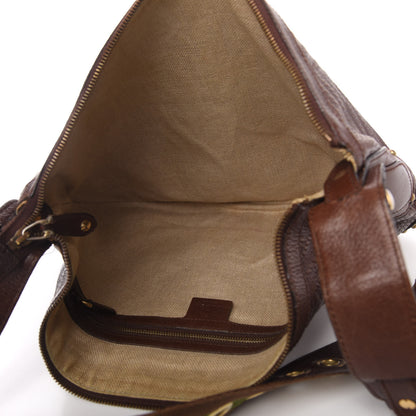 Gucci Calfskin Embossed Studded Pelham Messenger Bag Dark Brown 5 of 13