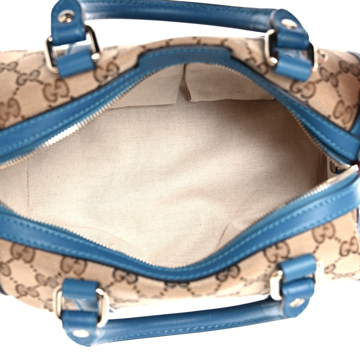 Monogram Small Boston Beige Deep Cobalt