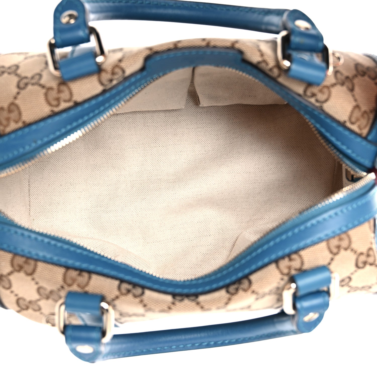Gucci Monogram Small Boston Beige Deep Cobalt 5 of 9