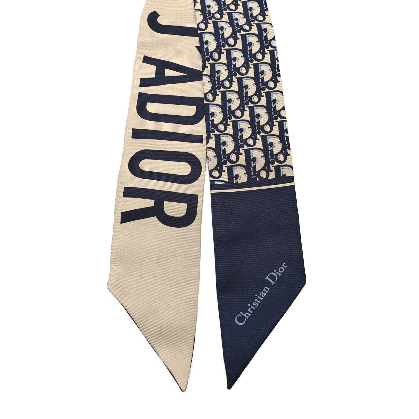 Silk Oblique Mitzah Scarf Bleu Marine