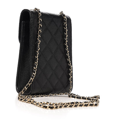 Chanel Caviar Quilted Golden Class Phone Holder Black 2 of 11