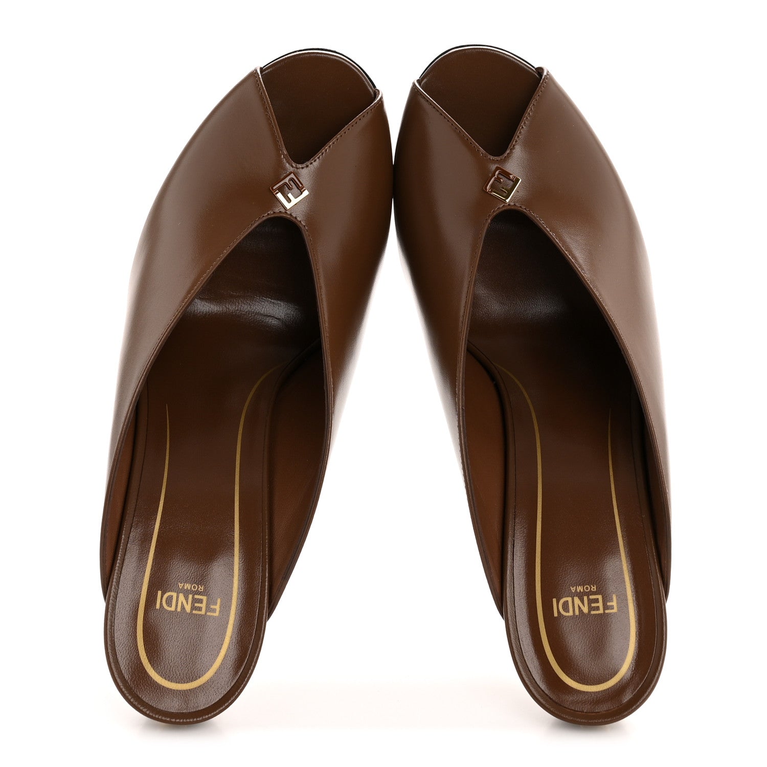 Fendi Lambskin Filo 95mm Sandals 39 Gianduia 2 of 9