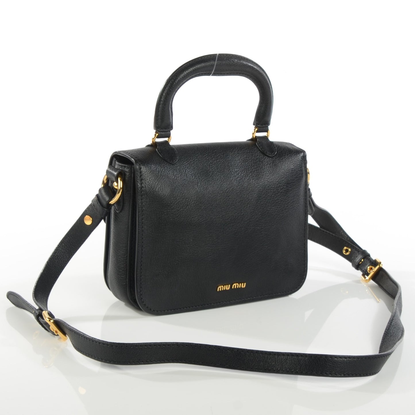 Goatskin Madras Mini Crossbody Bag Nero Black