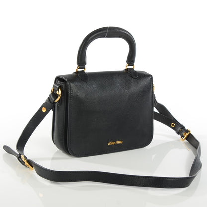 Miu Miu Goatskin Madras Mini Crossbody Bag Nero Black 3 of 9