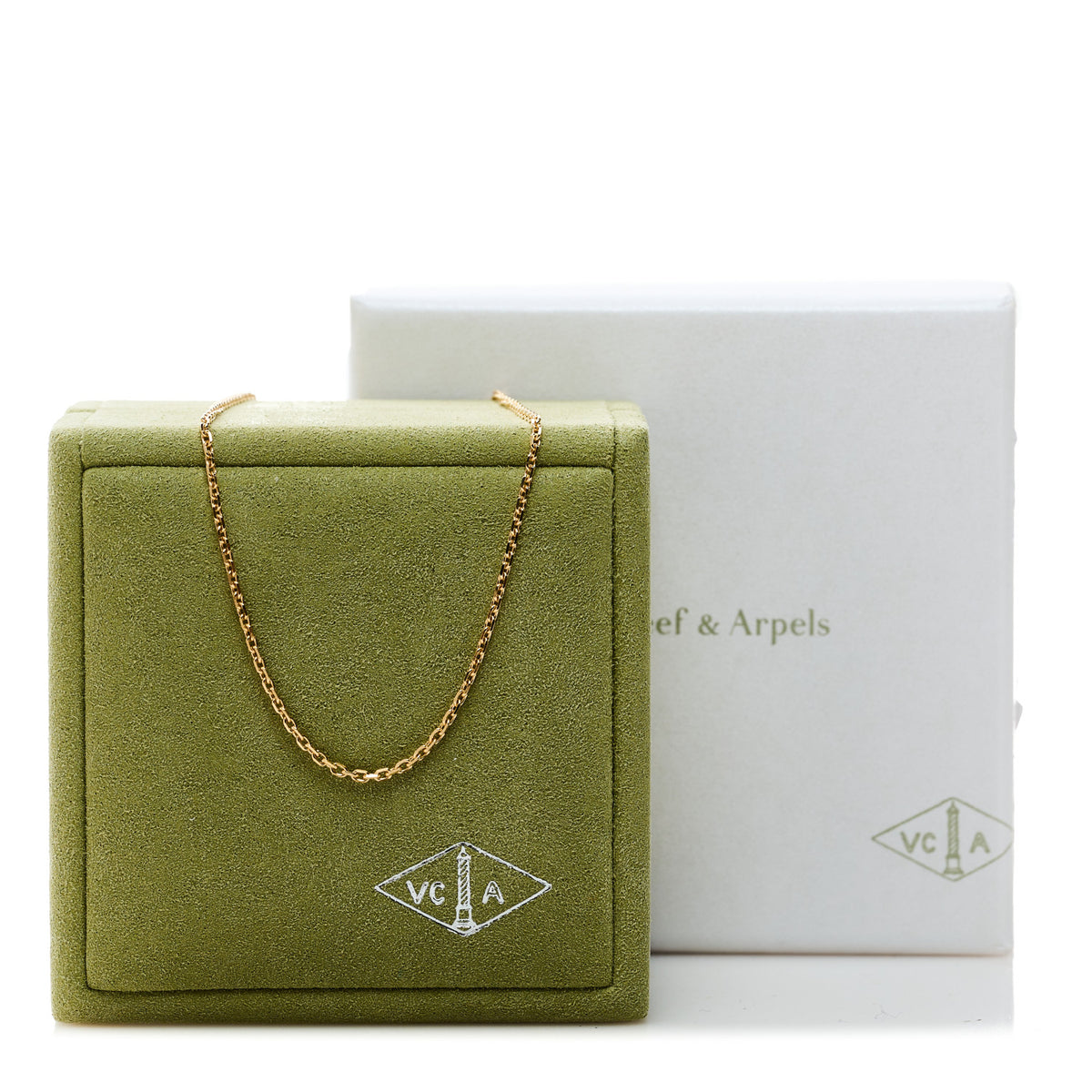 Van Cleef & Arpels 18K Yellow Gold Trace Chain Necklace 6 of 6