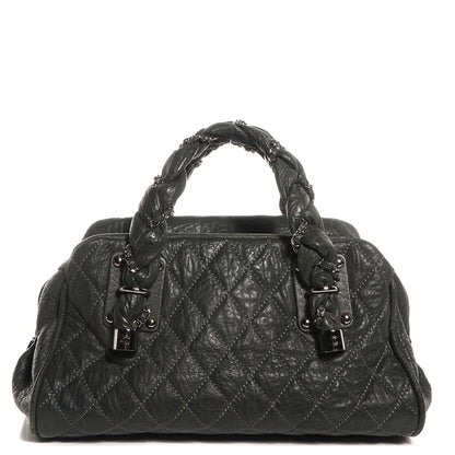 Chanel Distressed Lambskin Lady Braid Bowler Dark Grey 1 of 7