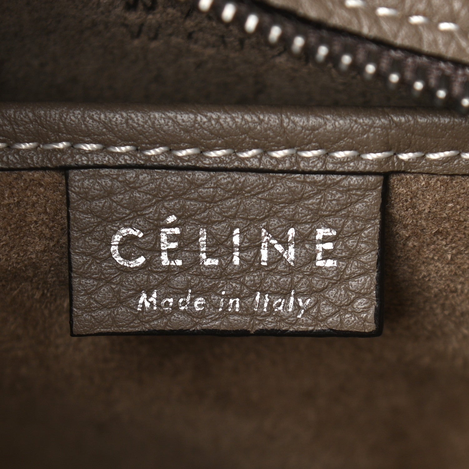 Celine Drummed Calfskin Nano Luggage Souris 6 of 12