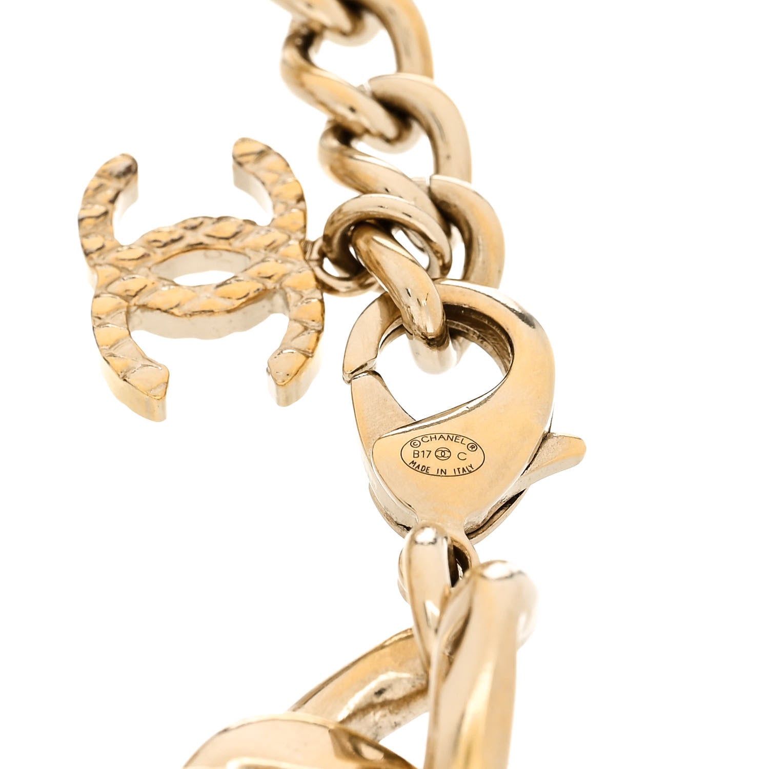 Chanel Baguette Crystal Quilted CC Chain Bracelet Gold 4 of 5