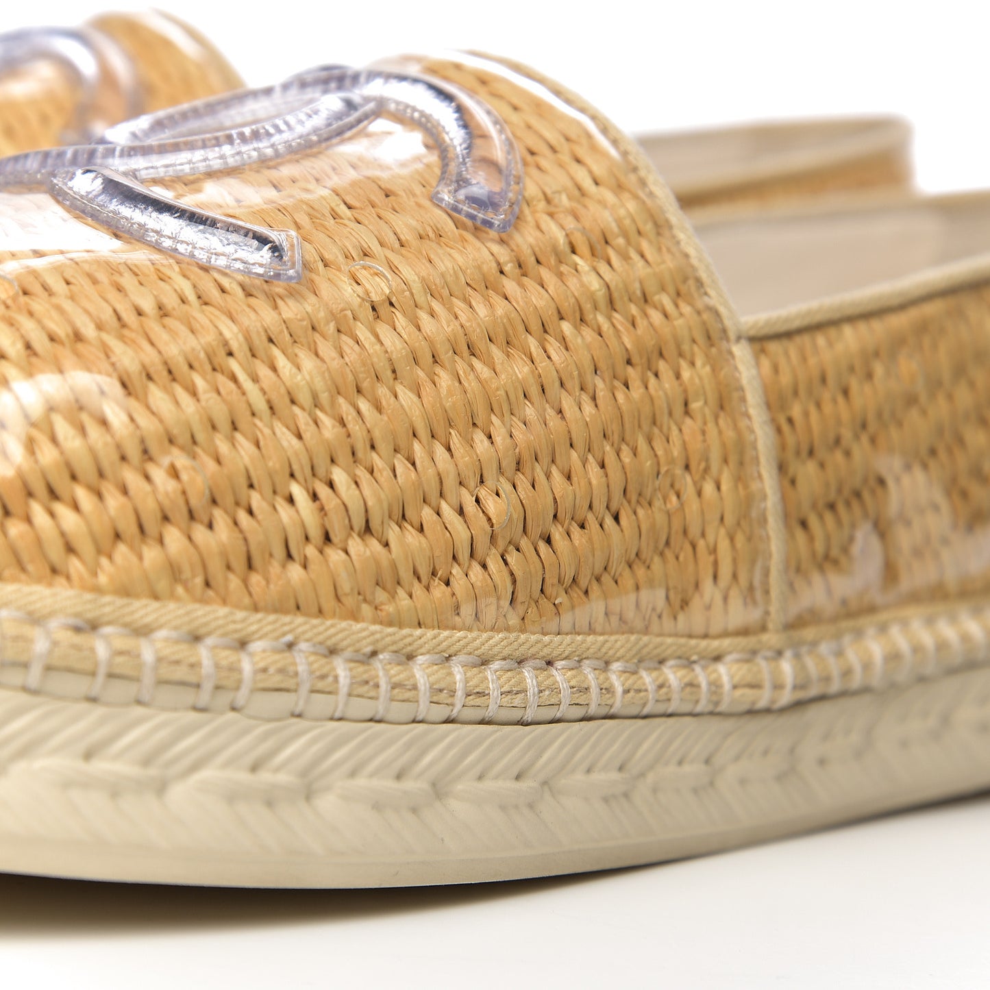 PVC Straw CC Espadrilles 42 Beige