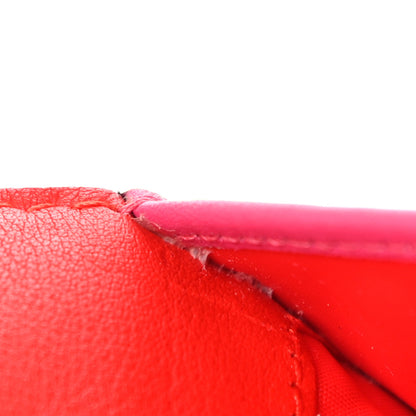 Christian Dior Smooth Calfskin Bi-Color Diorissimo Card Holder Pink Red 8 of 10