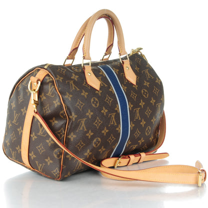 Louis Vuitton Monogram My LV Heritage Speedy Bandouliere 30 Blue Marine Gris 3 of 9