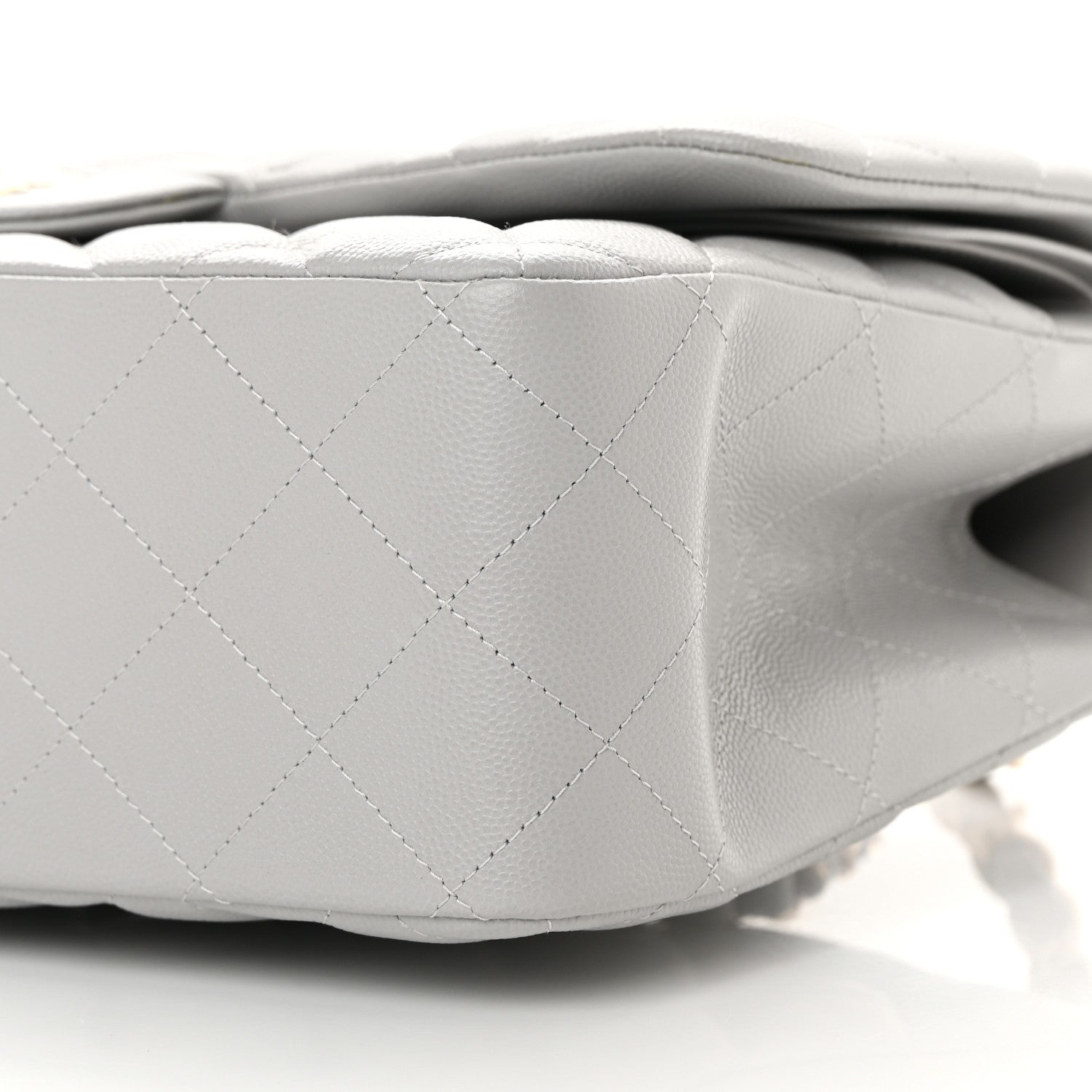 Chanel Caviar Quilted Jumbo Double Flap Grey 10 of 13