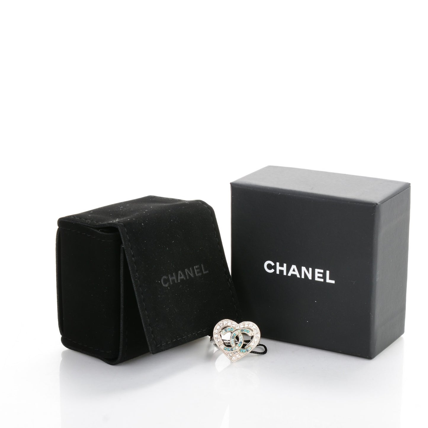 Crystal CC Ring 7 Silver Blue