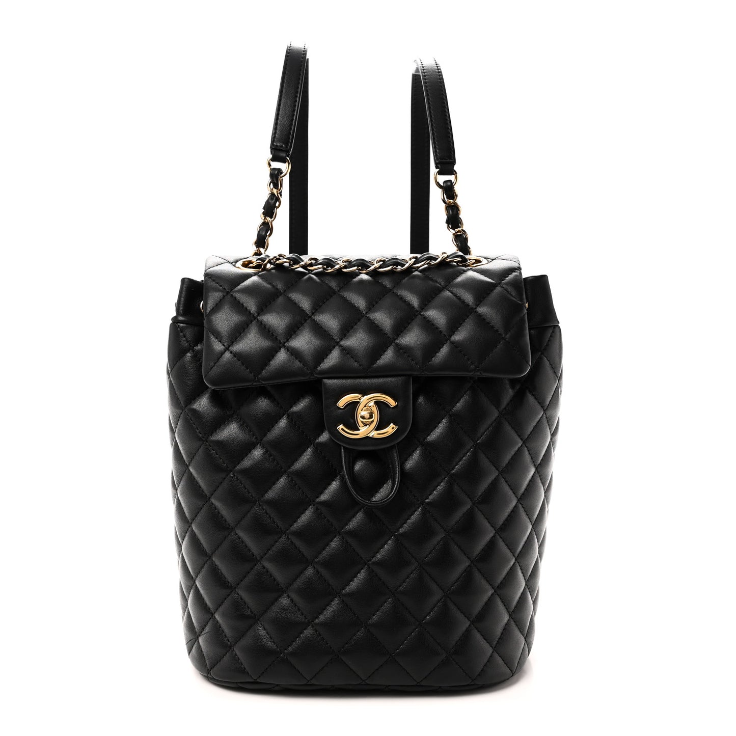 Lambskin Quilted Small Urban Spirit Backpack Black Black