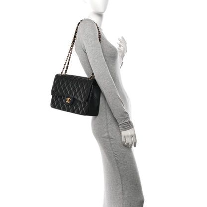 Chanel Caviar Quilted Jumbo Double Flap Black 2 of 10